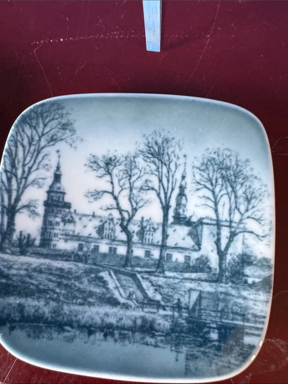 B&G Bing & Grondahl Mini Square Plate, Coaster, Ashtray, Wall Hanging - Set of 3
